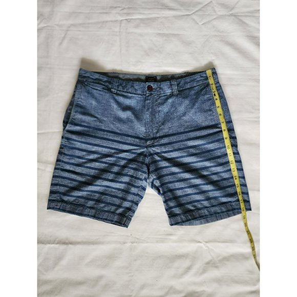 J. Crew Station Men's Stanton Indigo Striped Casual Chino Shorts Size W33 - Picture 13 of 13